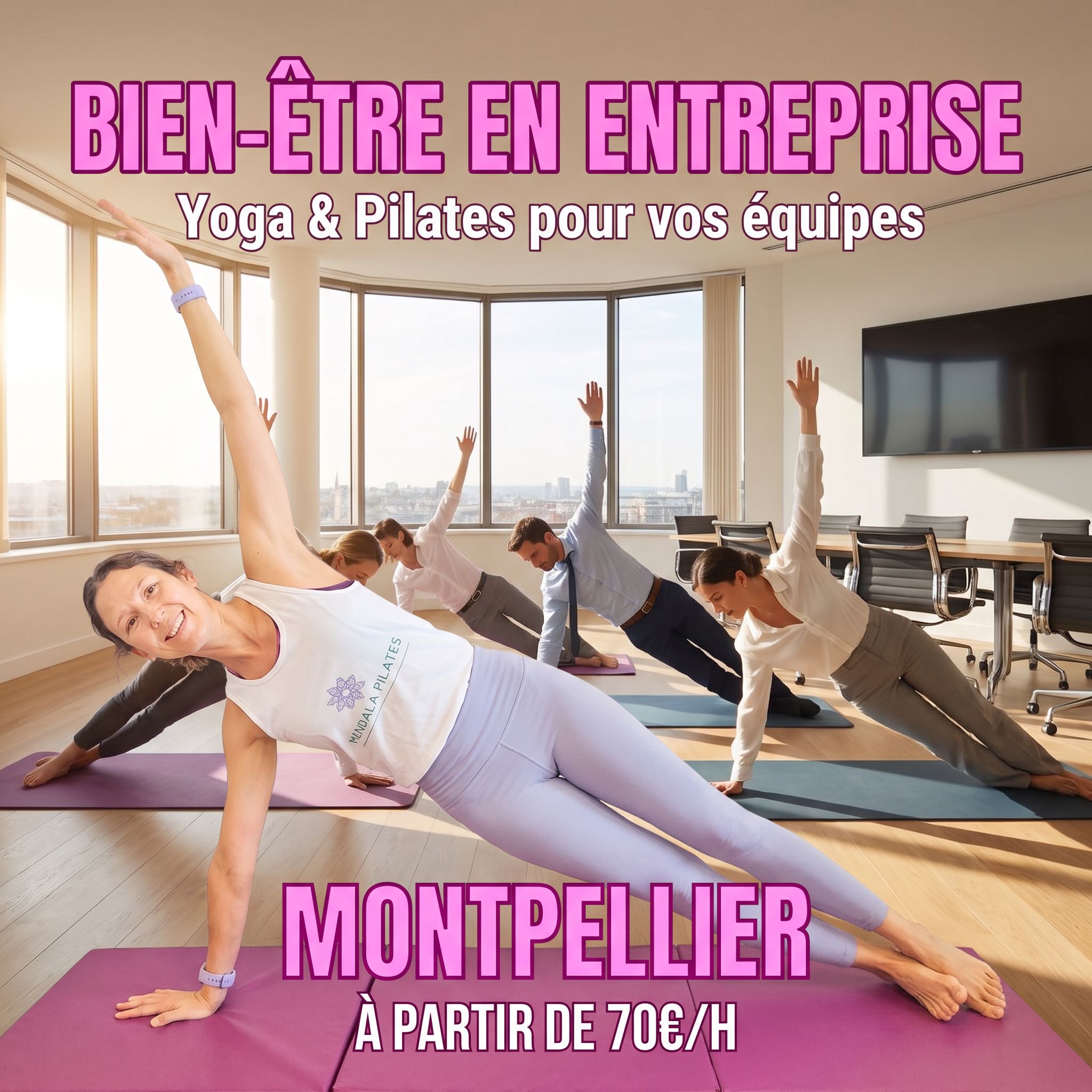 Cours de yoga et de Pilates en entreprise à Montpellier